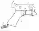 Fig. 01 - Grip and firearm with grip having hinged pull tab
