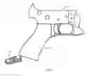 Fig. 03 - Grip and firearm with grip having hinged pull tab