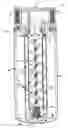 Fig. 01 - Liquid filter arrangement with secondary filter and bypass flow