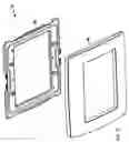 Fig. 16 - Screwless faceplate components and assembly