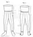 Fig. 02 - Pre-curved wader with front and back seams