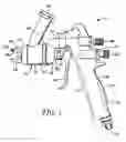 Fig. 02 - Liquid spray gun with manually rotatable frictionally retained air cap