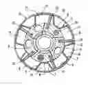 Fig. 01 - Internal combustion engine with hydraulic device for adjusting the rotation angle of a camshaft in relation to a crankshaft