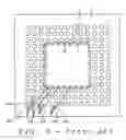 Fig. 03 - Partially populated ball grid design to accommodate landing pads close to the die