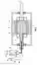 Fig. 03 - Superconducting device with a cold head of a refrigeration unit with a thermosyphon effect thermally coupled to a rotating superconducting winding