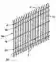 Fig. 01 - Earthen retaining wall having flat soil reinforcing mats which may be variably spaced