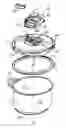 Fig. 01 - Food pressure-cooking device with a rotary locking/unlocking control device
