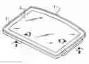 Fig. 01 - Glazing with a rigid element optionally incorporated into an overmolded plastic