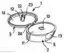 Fig. 01 - Closure cap with a sealing stud having increased deformability and a receptacle fitted with such a cap