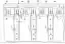 Fig. 01 - Line mask defined active areas for 8F2 DRAM cells with folded bit lines and deep trench patterns