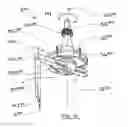 Fig. 12 - Oscillating-arm apparatus for producing a tire reinforcement from a single thread