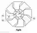 Fig. 07 - Tampon with ribs having a median diverging from the radius