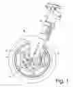 Fig. 02 - Pivoting brake caliper mounting for motorcycle