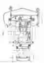 Fig. 12 - Lawn mower having an engine disposed rearwardly of a driver's seat