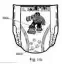 Fig. 15 - Absorbent articles having wetness-indicating character graphics providing an interactive training aid