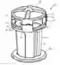 Fig. 01 - Litter bin with pivotal lid and automatic latching mechanism