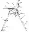 Fig. 01 - High chair with collapsible frame