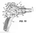 Fig. 14 - Surgical stapling instrument incorporating a multi-stroke firing mechanism with return spring rotary manual retraction system