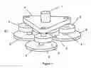 Fig. 02 - Rotary work tool with orbiting planetary gears containing eccentric axes for the attachment of polishing or sanding platens