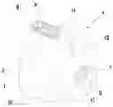 Fig. 01 - Disposable urinary collection device having elastic penis opening orthogonal to elastic hand opening
