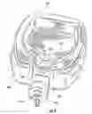 Fig. 10 - Liquid container with hingedly attached funneled dish