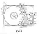 Fig. 02 - Disk drive internal latch assembly with movement restriction member to generate opposing rotation moments on shaft opposing sides