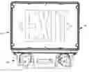 Fig. 01 - Combination exit sign and emergency lighting fixture assembly