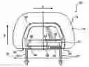 Fig. 01 - Tilting head restraint with a use position and a stowed position
