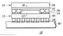 Fig. 01 - Structure having an integrated circuit on another integrated circuit with an intervening bent adhesive element
