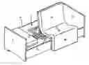 Fig. 01 - Rotating, sitting-up bed comprising a thigh-raising device