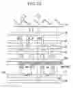 Fig. 22 - Display device having functional transparent plate in prismatic structure on retarder provided on polarizer above display panel assembly
