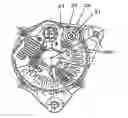 Fig. 01 - On-vehicle alternator capable of adjustably orienting output cable