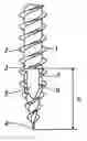 Fig. 01 - Screw with a double thread and a recess in the side of the shank
