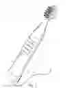 Fig. 02 - Disposable toothbrush with internal toothpaste gel with mini breath freshener crystals, sponge tongue pad and dental floss dispenser assembly