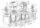 Fig. 01 - Variously configurable rotating biological contactor and prefabricated components therefor