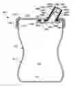 Fig. 01 - Non-spill container with flow control structure including baffle and elastic membrane having normally-closed pinholes