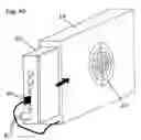 Fig. 09 - Apparatus to hold laptop or notebook computer vertically while connected to a full size keyboard, mouse and external monitor