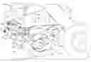 Fig. 01 - Integrated crop baffle and hold-down assembly used with baler pick-up and suspension for same