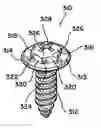 Fig. 01 - Threaded screw fastener characterized by high pull-out resistance, reduced installation torque, and unique head structure and drive socket implement or tool therefor