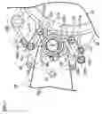 Fig. 08 - Swing arm support structure in a motorcycle, and motorcycle incorporating same