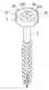 Fig. 01 - Screw having a head formed with an inner standard square recess part and an outer guiding recess part