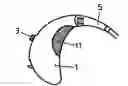 Fig. 01 - Behind the ear hearing device housing with self-adhering properties