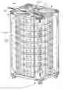 Fig. 01 - Carousel animal caging system with a centralized water supply and ventilation plenum