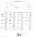 Fig. 08 - Automobile pneumatic jacking system, that has integrated safety features as well as external safety adapter, for the purpose of conveniently and safely suspending a tire off the ground for changing and/or repairing