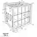 Fig. 03 - Lightweight stackable horizontal dispensing container with braces