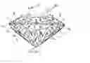 Fig. 01 - Modified princess cut diamond having hearts and arrows pattern and method