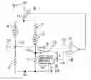 Fig. 01 - Thermal flow sensor having an amplifier section for adjusting the temperature of the heating element