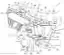 Fig. 01 - Vehicle frame including protective cage structure for housing a fuel pump, and motorcycle incorporating same