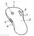 Fig. 01 - Hand held control device with dual mode joystick for pointing and scrolling