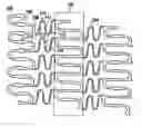 Fig. 01 - Polymeric stent having modified molecular structures in the flexible connectors and the radial struts of the hoops